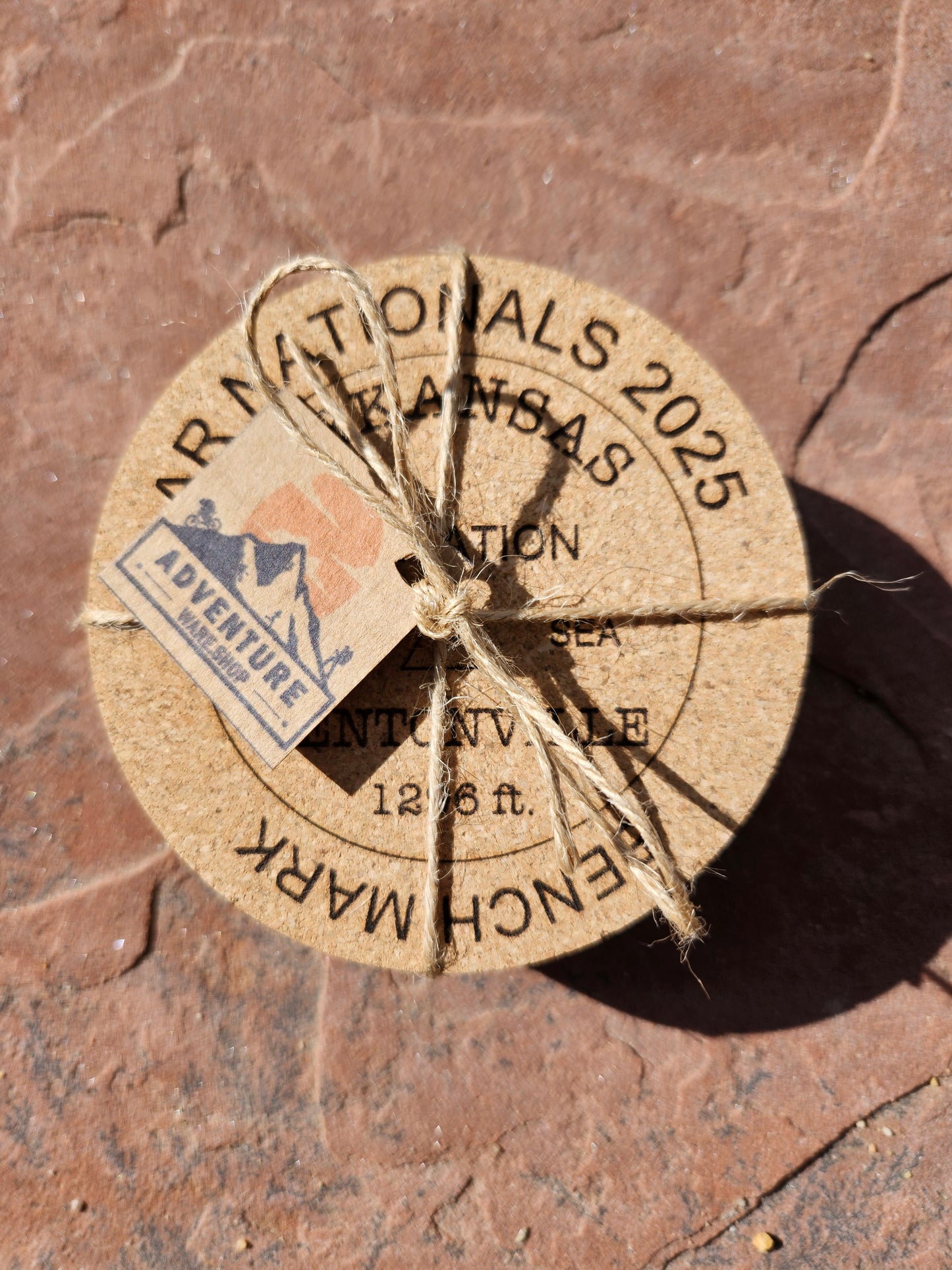 Adventure Racing National Championship 2025 USGS Benchmark 6 Pack Cork Coaster Set, Adventure Racing Gift, House Warming Gift, Special Occasions, Holiday Christmas Gift