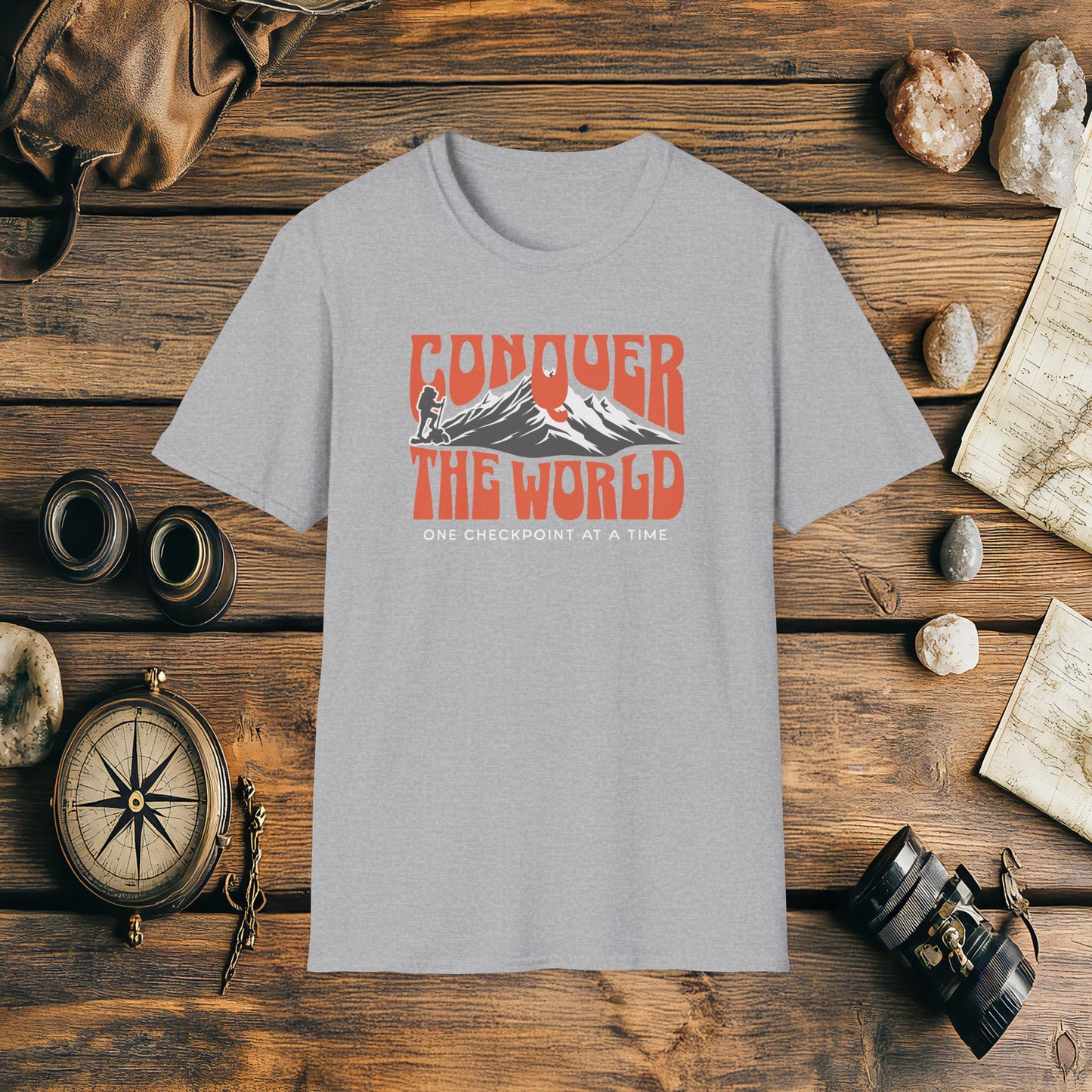 Conquer The World One Checkpoint At A Time T-Shirt, Adventure Racing Shirt, Racer Gift, Inspirational Gift