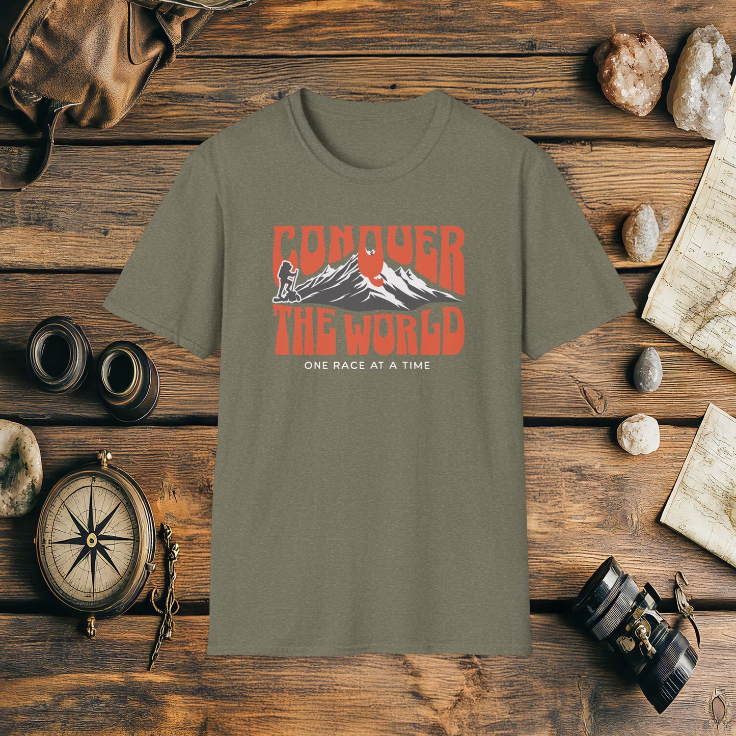 Conquer The World One Race At A Time T-Shirt, Adventure Racing Shirt, Racer Gift, Inspirational Gift