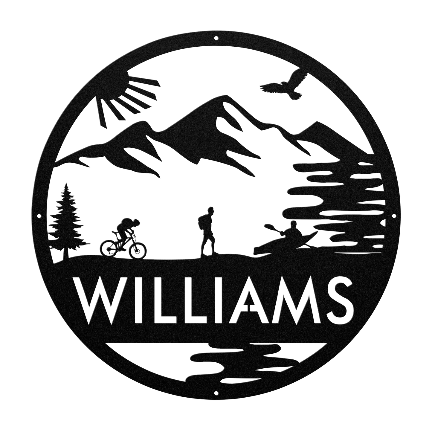 Personalized Adventure Racing Metal Sign With Male Hiker, Custom Adventure Race Gift, Metal Adventure Wall Art, Home Decor Black