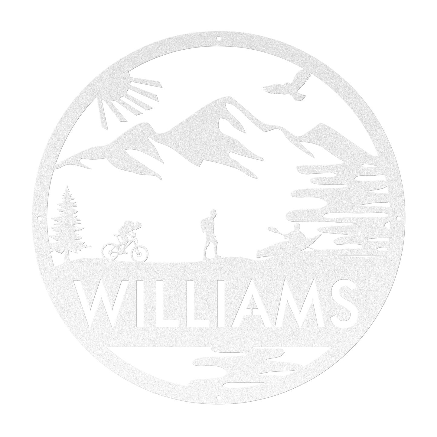 Personalized Adventure Racing Metal Sign With Male Hiker, Custom Adventure Race Gift, Metal Adventure Wall Art, Home Decor White