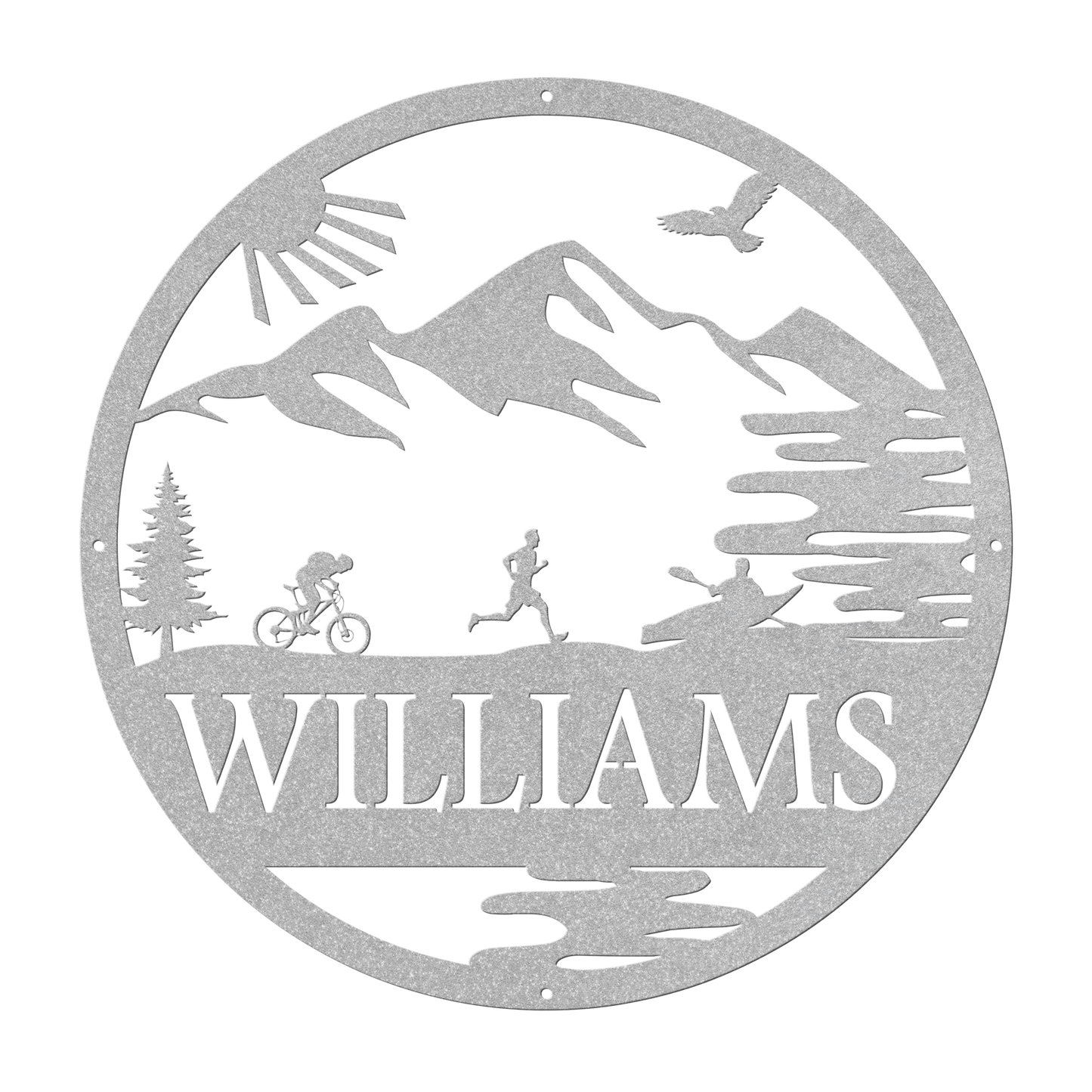 Personalized Adventure Racing Metal Sign With Male Runner, Custom Adventure Race Gift, Metal Adventure Wall Art, Home Decor Silver