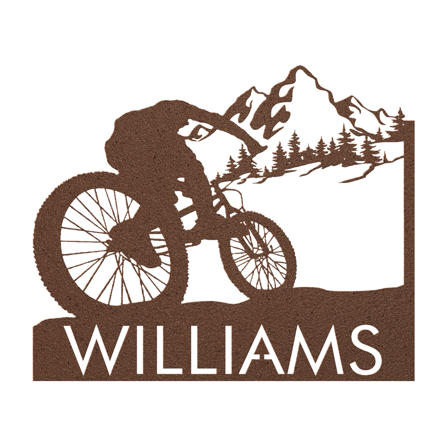 Personalized Mountain Bike Metal Wall Decor, Custom Mountain Biker Gift, Mnt Bike Metal Sign Copper