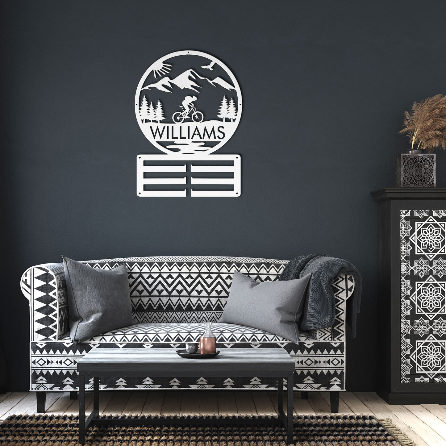 Personalized_Mountain_Biker_Medal_Holder_White_Dark_Living_Room_Mockup.png