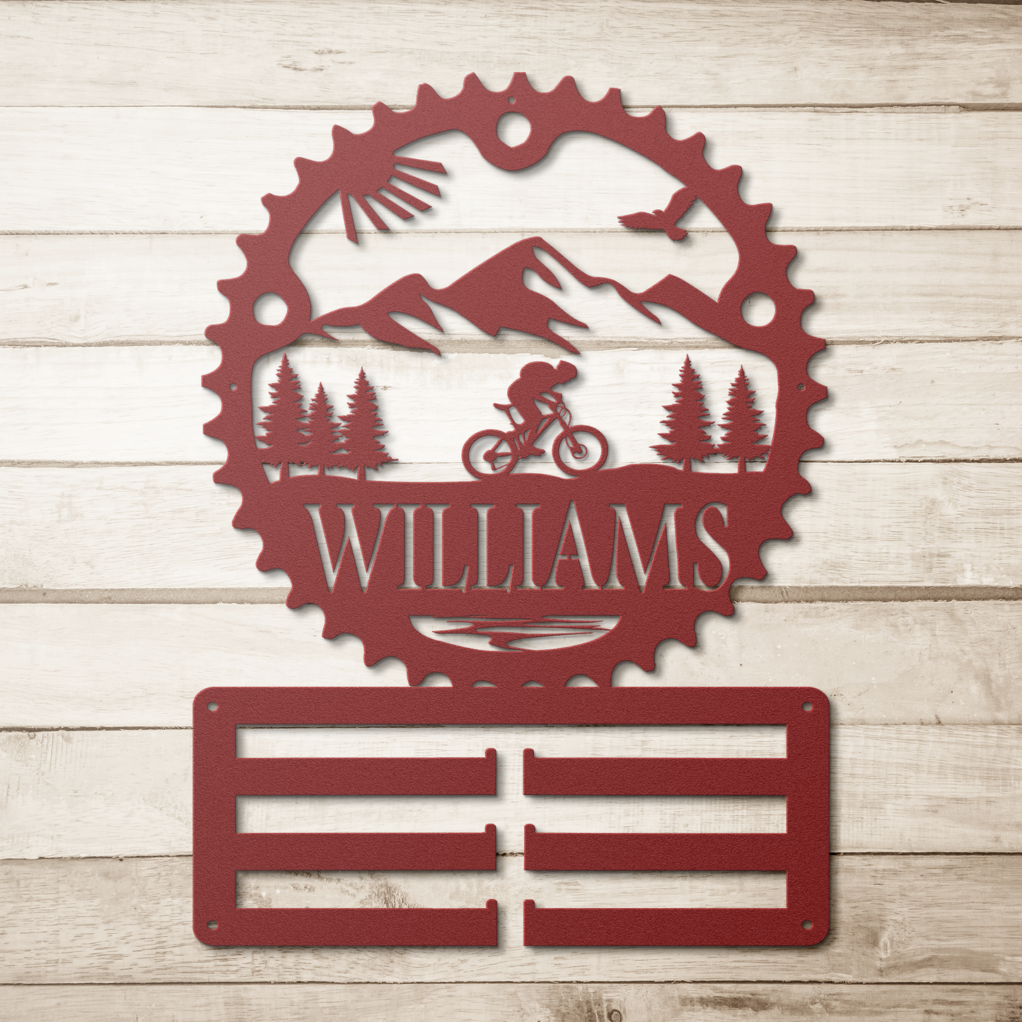 Personalized_Scenic_Mountain_Biker_Chain_Red_Simple_Wood_BKGD_Mockup.png