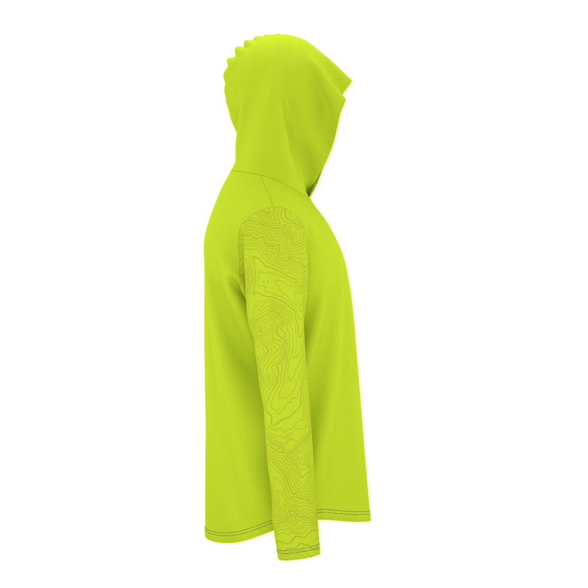 Topo Map UV Sunscreen Sports Hoodie With Thumb Holes