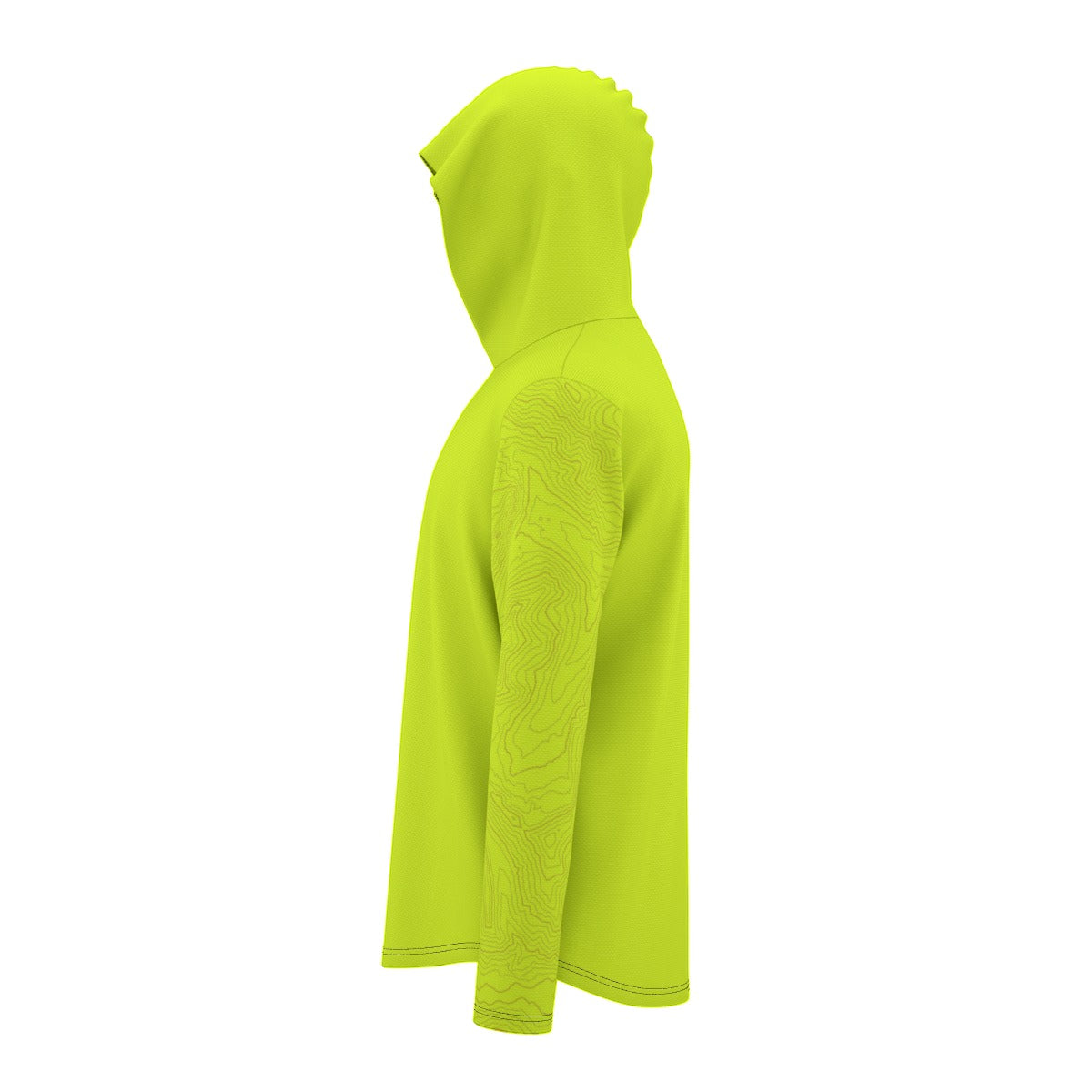 Topo Map UV Sunscreen Sports Hoodie With Thumb Holes