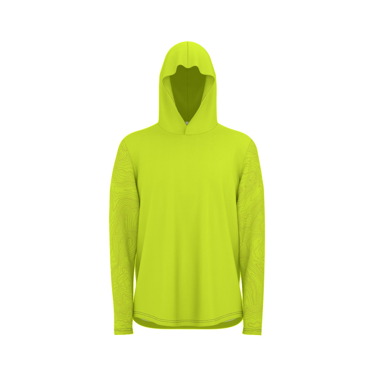 Topo Map UV Sunscreen Sports Hoodie With Thumb Holes