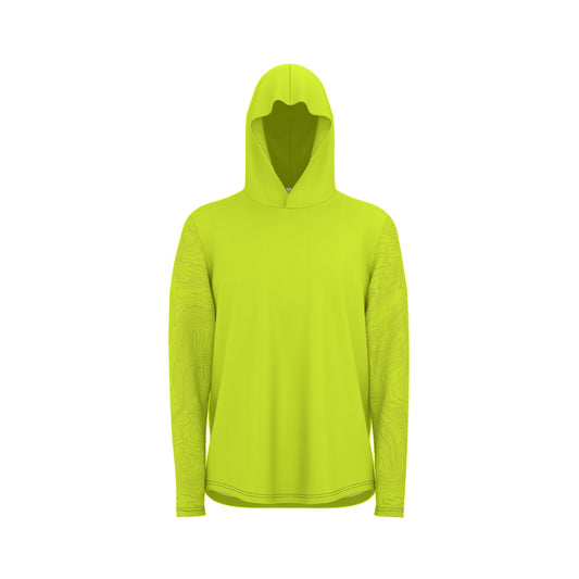 Topo Map UV Sunscreen Sports Hoodie With Thumb Holes