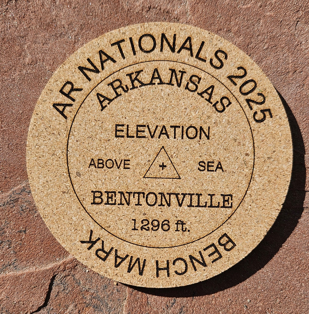 Adventure Racing National Championship 2025 USGS Benchmark 6 Pack Cork Coaster Set