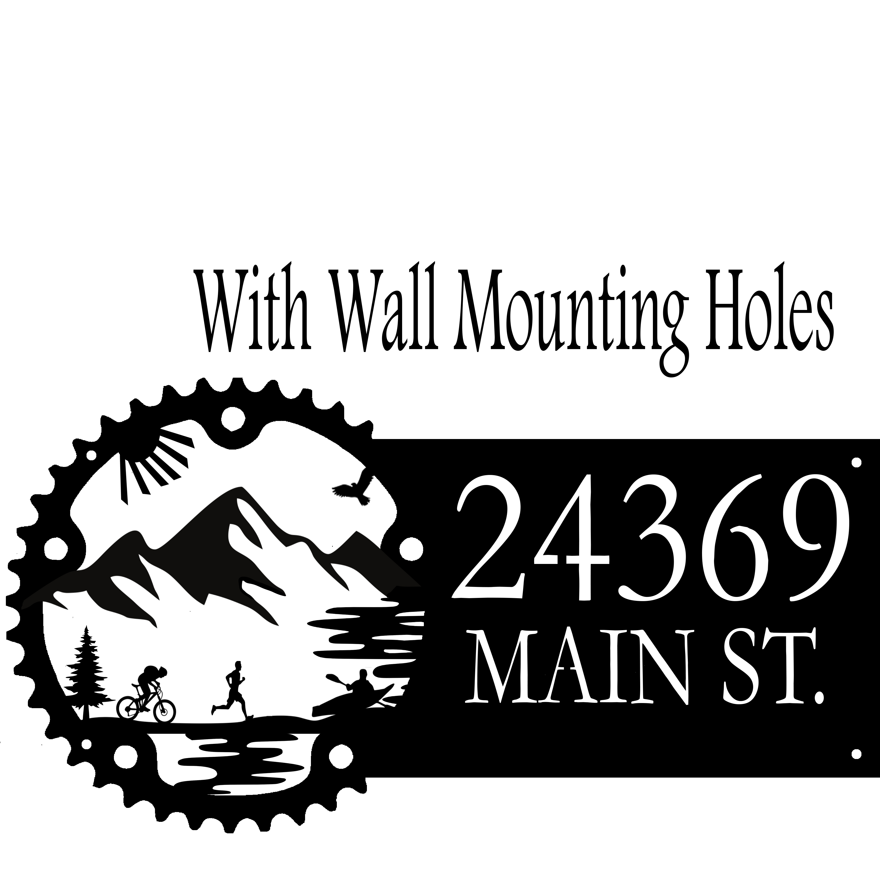 Metal House Number Address Sign| Adventure Racing Themed Chainring