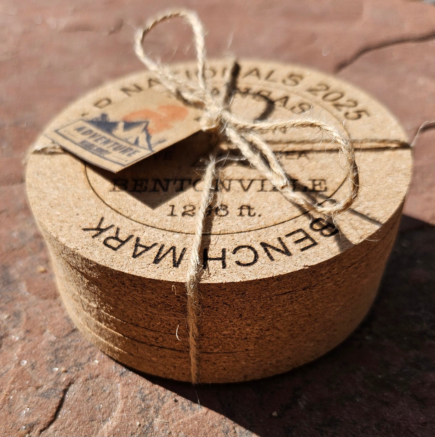 Adventure Racing National Championship 2025 USGS Benchmark 6 Pack Cork Coaster Set, Adventure Racing Gift, House Warming Gift, Special Occasions, Holiday Christmas Gift