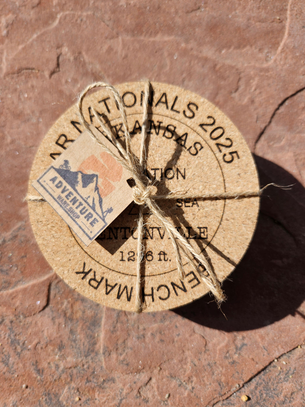 Adventure Racing National Championship 2025 USGS Benchmark 6 Pack Cork Coaster Set