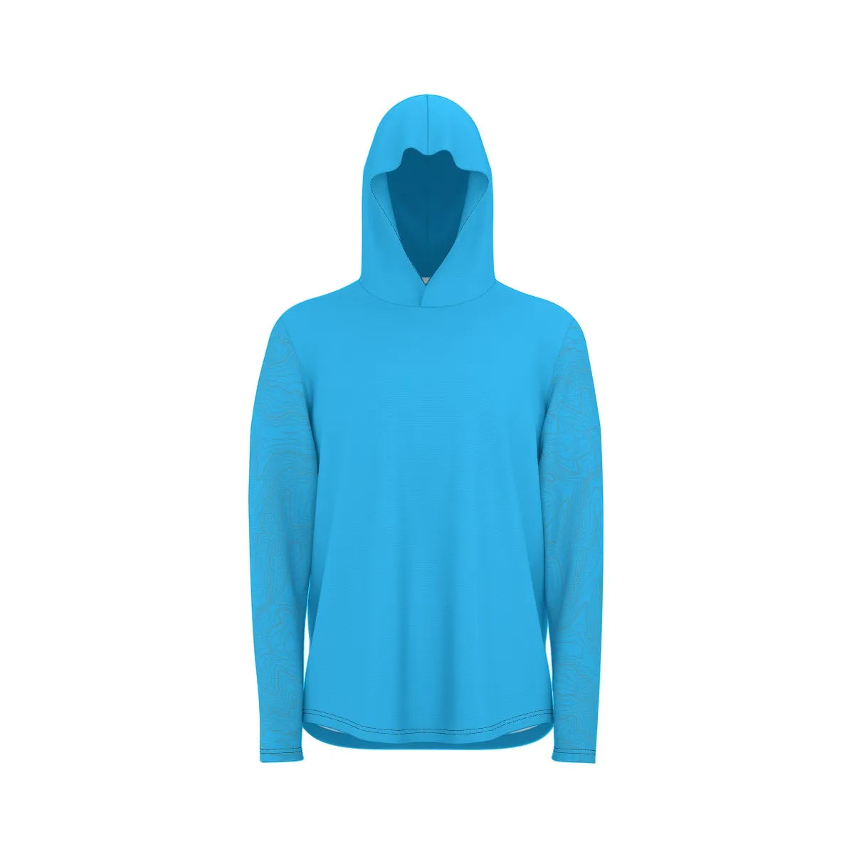 Topo Map UV Sunscreen Sports Hoodie With Thumb Holes