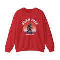 Bigfoot Roam Free America 250 Red Heavy Blend™ Crewneck Sweatshirt  – Patriotic Bigfoot Hiking Shirt, Outdoor Adventure Sweatshirt, USA 250th Anniversary Gift