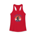 Bigfoot Roam Free America 250 Women's Red Ideal Racerback Tank – Patriotic Bigfoot Hiking Shirt, Outdoor Adventure Tank, USA 250th Anniversary Gift