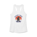 Bigfoot Roam Free America 250 Women's White Ideal Racerback Tank – Patriotic Bigfoot Hiking Shirt, Outdoor Adventure Tank, USA 250th Anniversary Gift