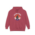 Bigfoot Roam Free Crimson Comfort Colors® Hoodie  – Patriotic Bigfoot Hiking Shirt, Outdoor Adventure Hoodie, USA Sasquatch Gift