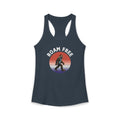 Bigfoot Roam Free Women's Blue Ideal Racerback Tank – Patriotic Bigfoot Hiking Shirt, Outdoor Adventure Tank, Bigfoot Gift, Sasquatch