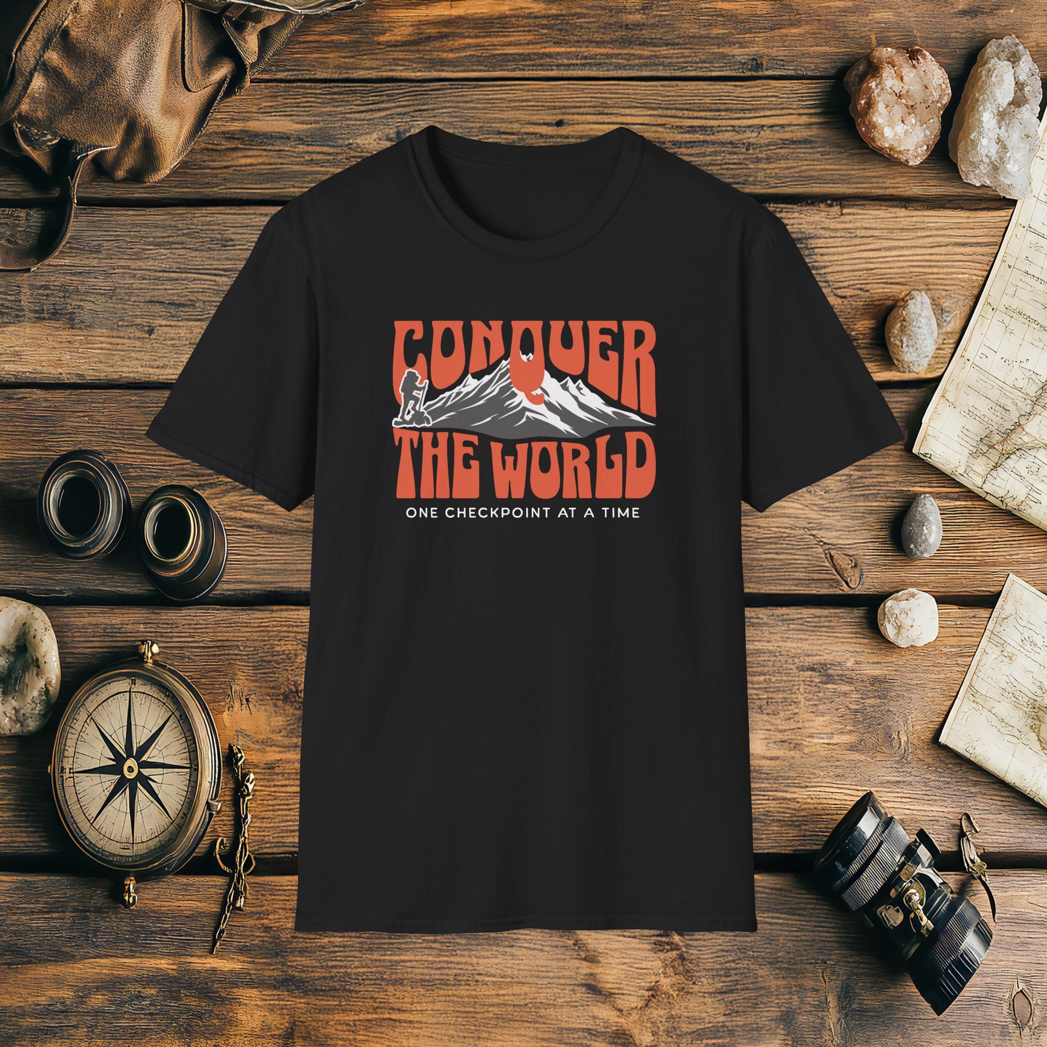 Conquer The World One Checkpoint At A Time T-Shirt, Adventure Racing Shirt, Racer Gift, Inspirational Gift