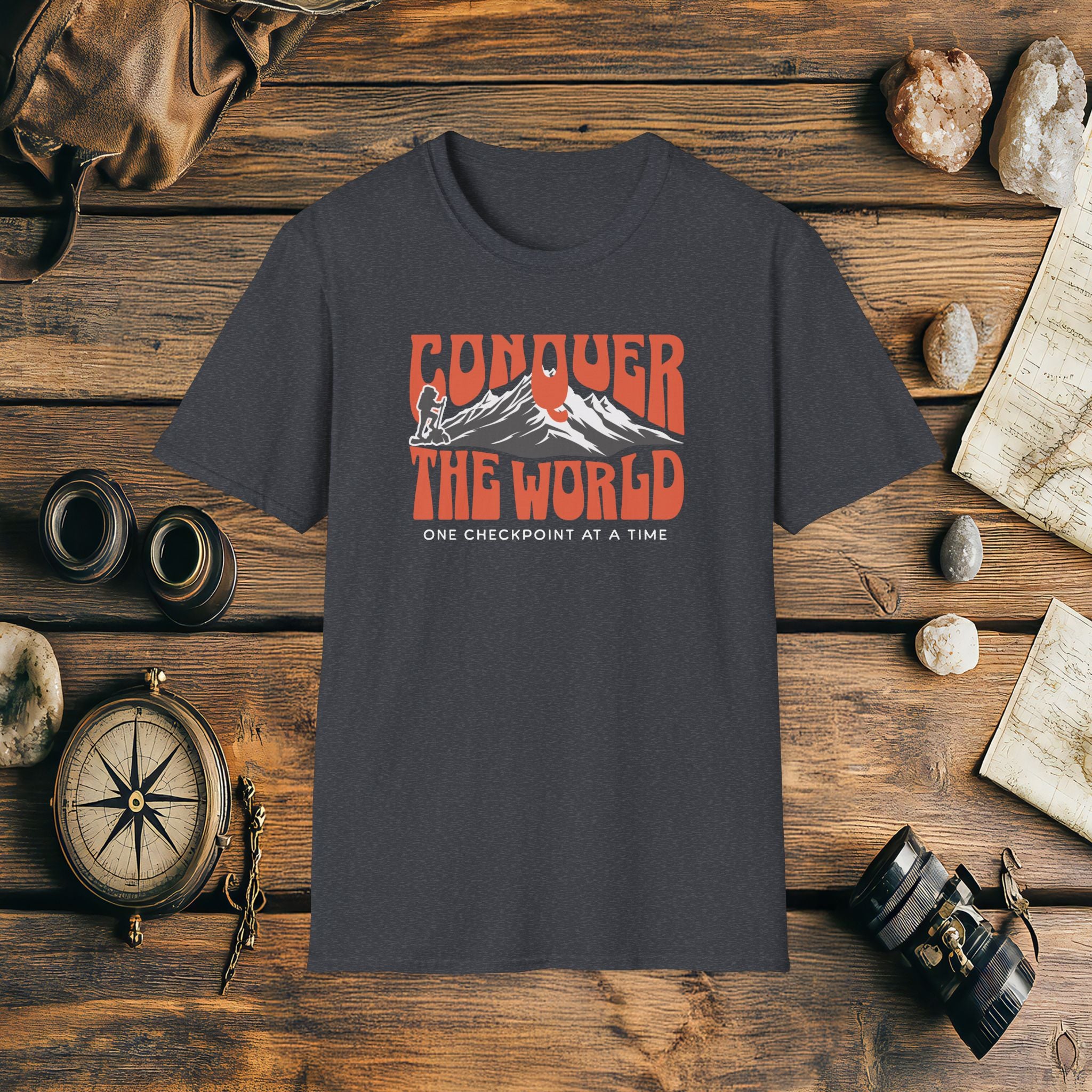 Conquer The World One Checkpoint At A Time T-Shirt, Adventure Racing Shirt, Racer Gift, Inspirational Gift