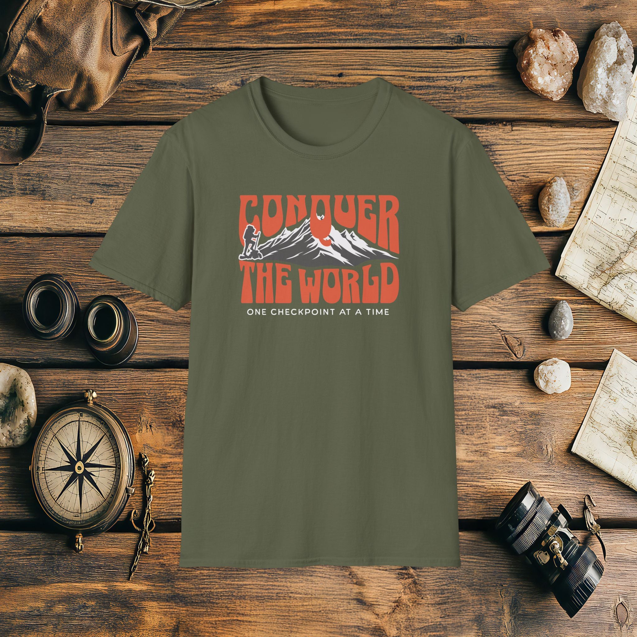Conquer The World One Checkpoint At A Time T-Shirt, Adventure Racing Shirt, Racer Gift, Inspirational Gift