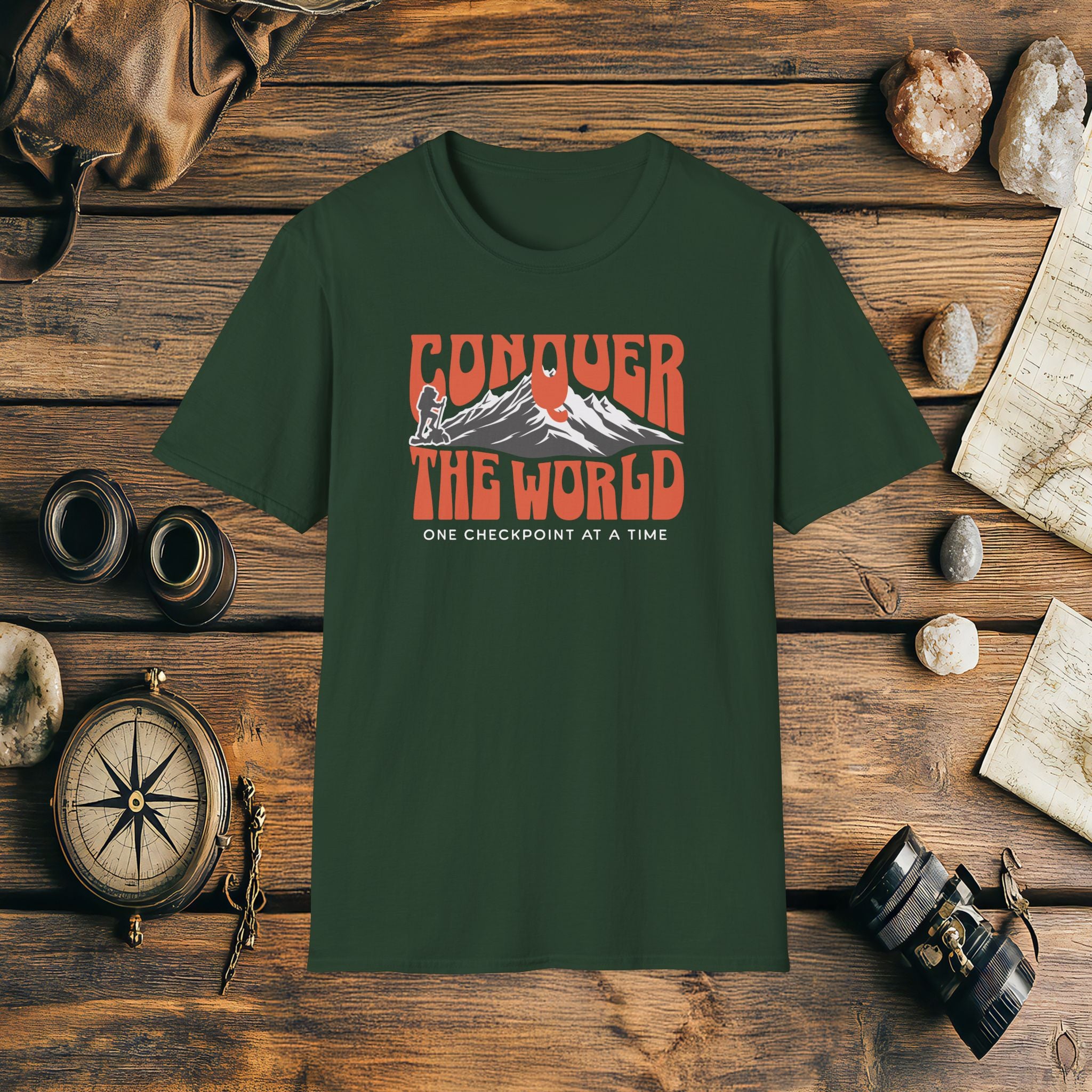 Conquer The World One Checkpoint At A Time T-Shirt, Adventure Racing Shirt, Racer Gift, Inspirational Gift