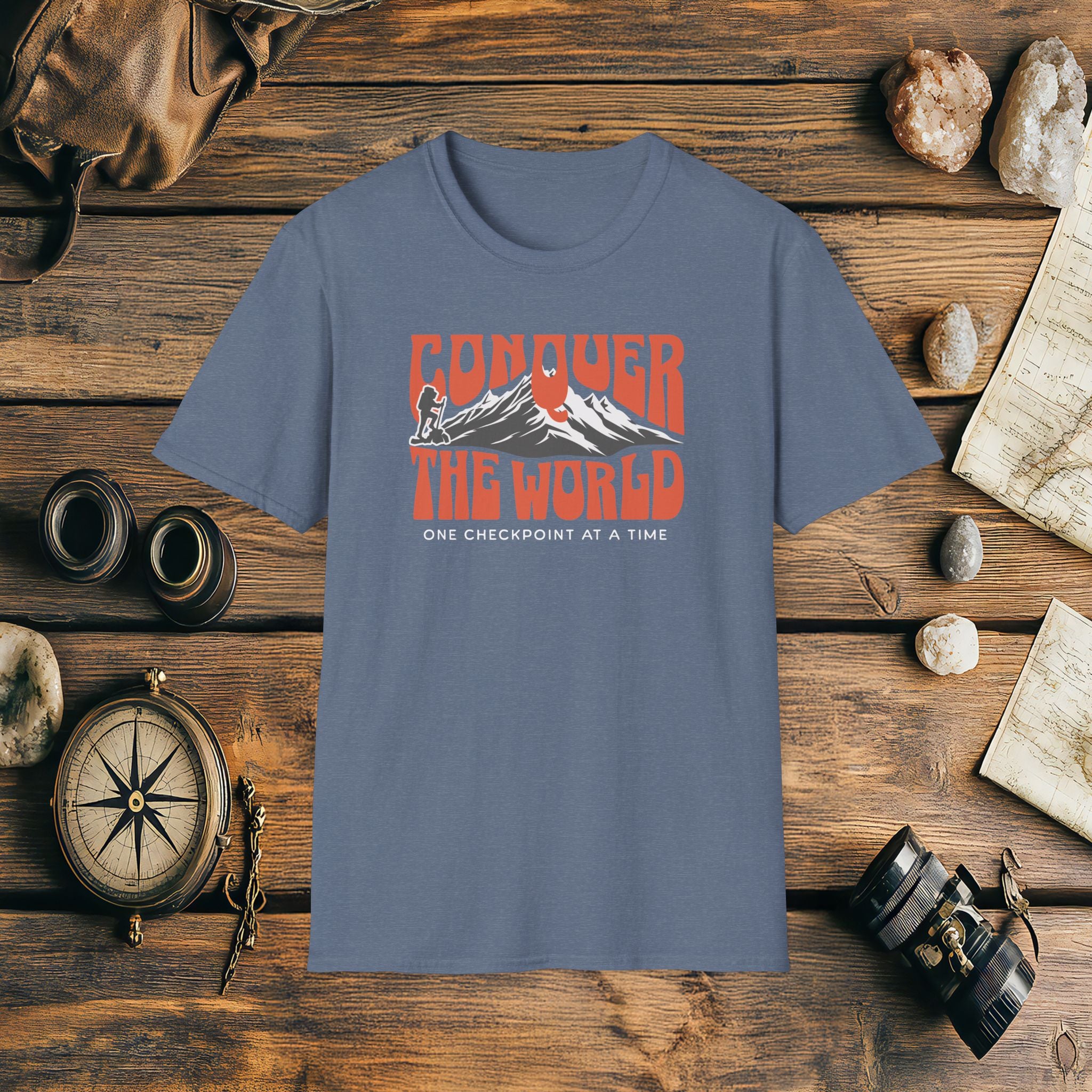 Conquer The World One Checkpoint At A Time T-Shirt, Adventure Racing Shirt, Racer Gift, Inspirational Gift