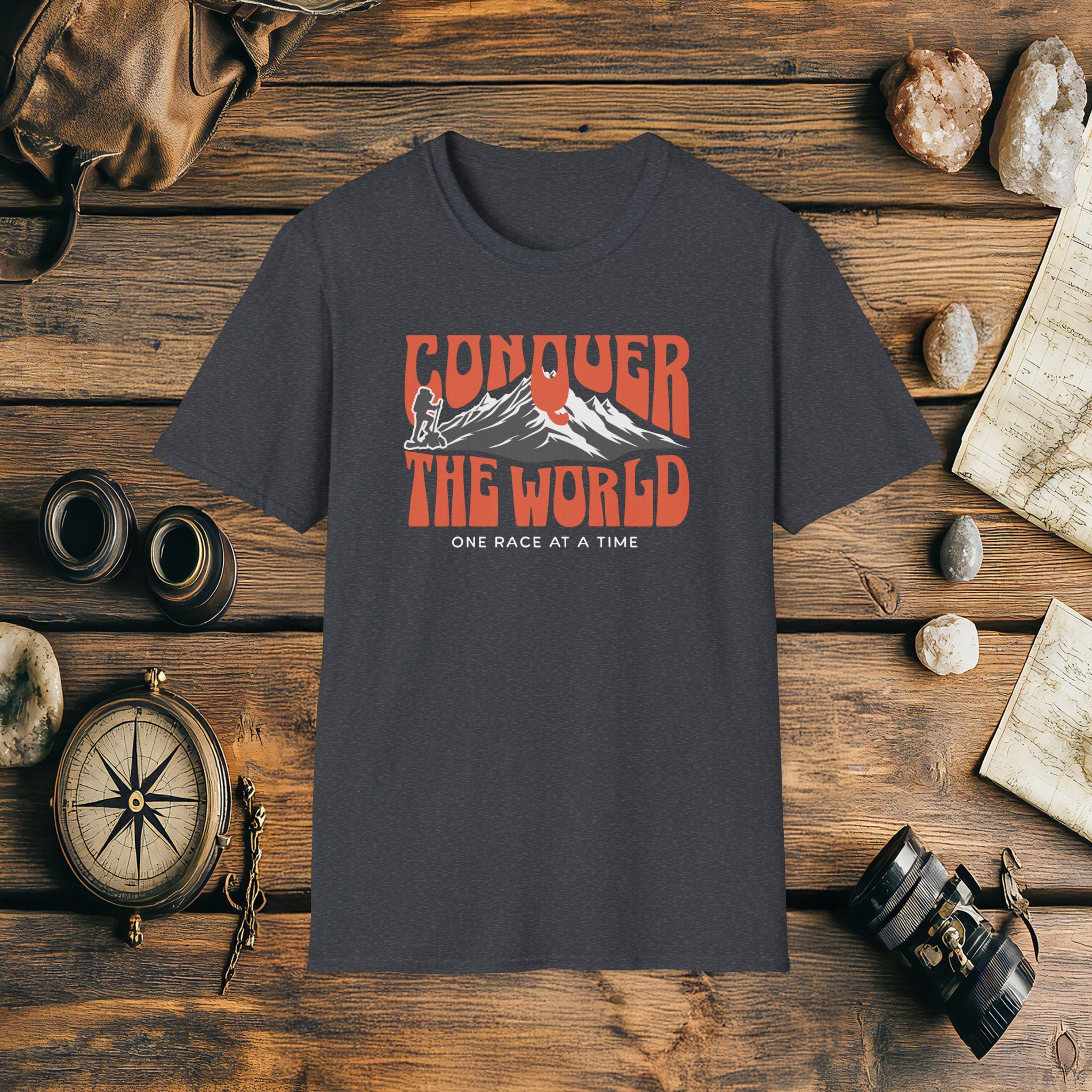 Conquer The World One Race At A Time T-Shirt, Adventure Racing Shirt, Racer Gift, Inspirational Gift