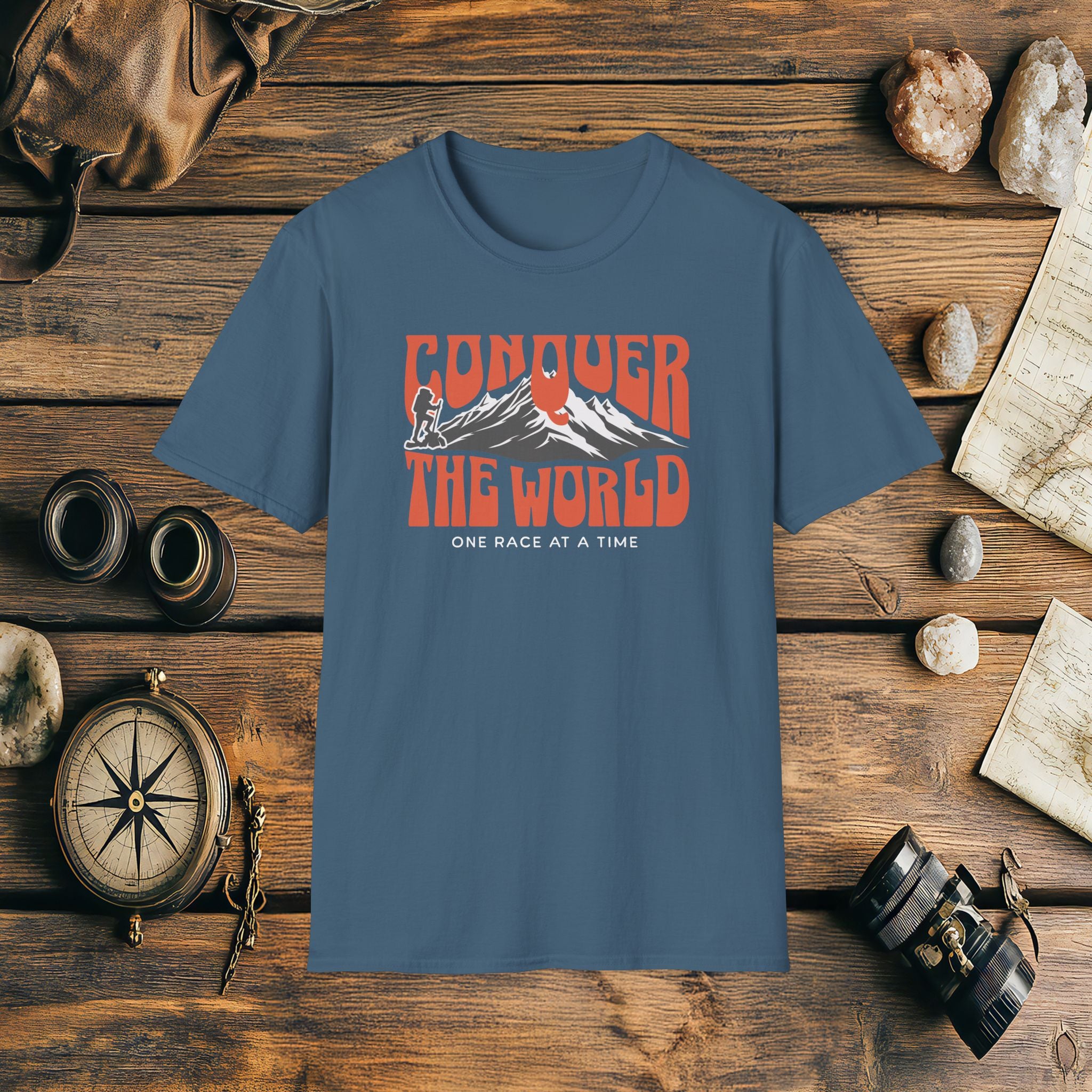 Conquer The World One Race At A Time T-Shirt, Adventure Racing Shirt, Racer Gift, Inspirational Gift