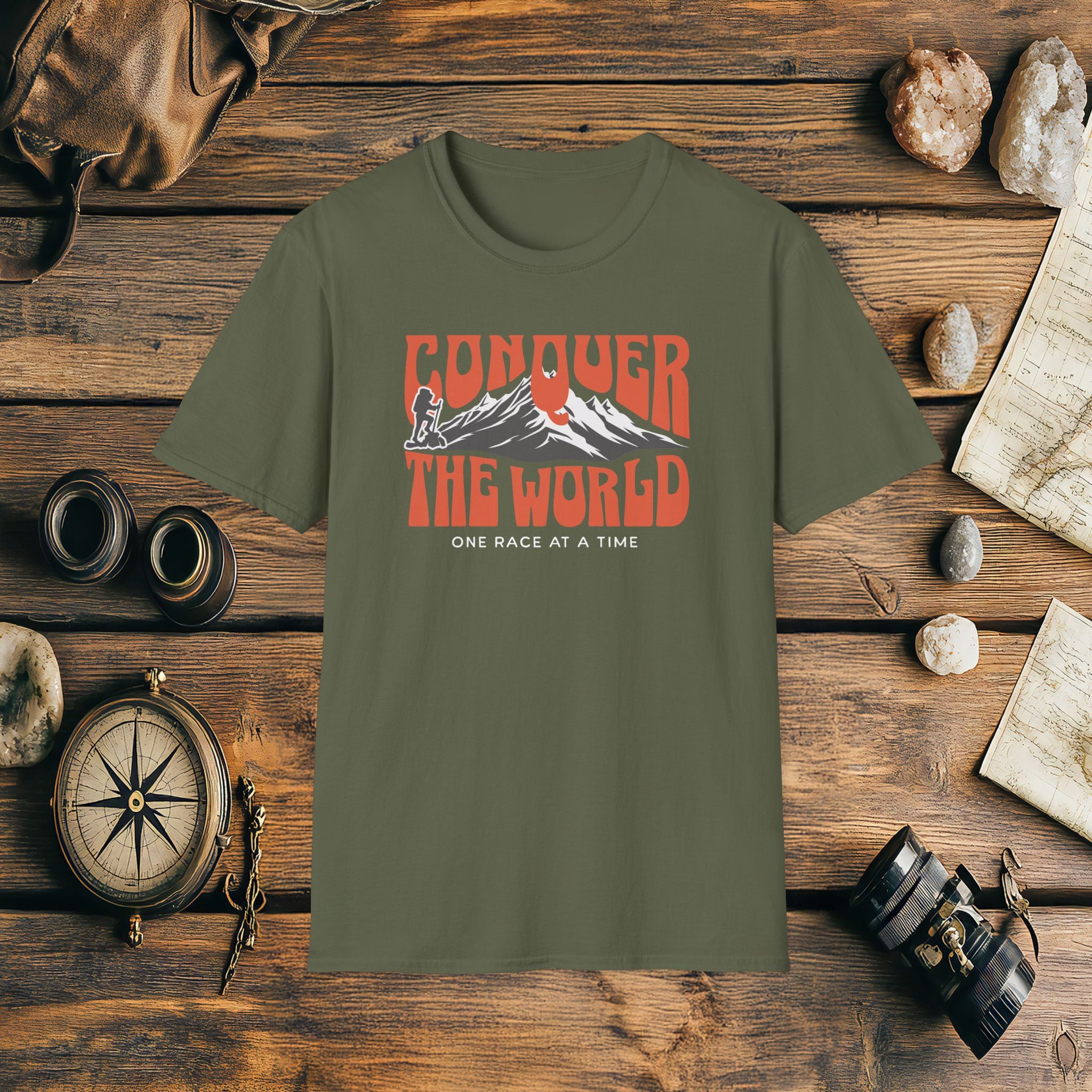 Conquer The World One Race At A Time T-Shirt, Adventure Racing Shirt, Racer Gift, Inspirational Gift