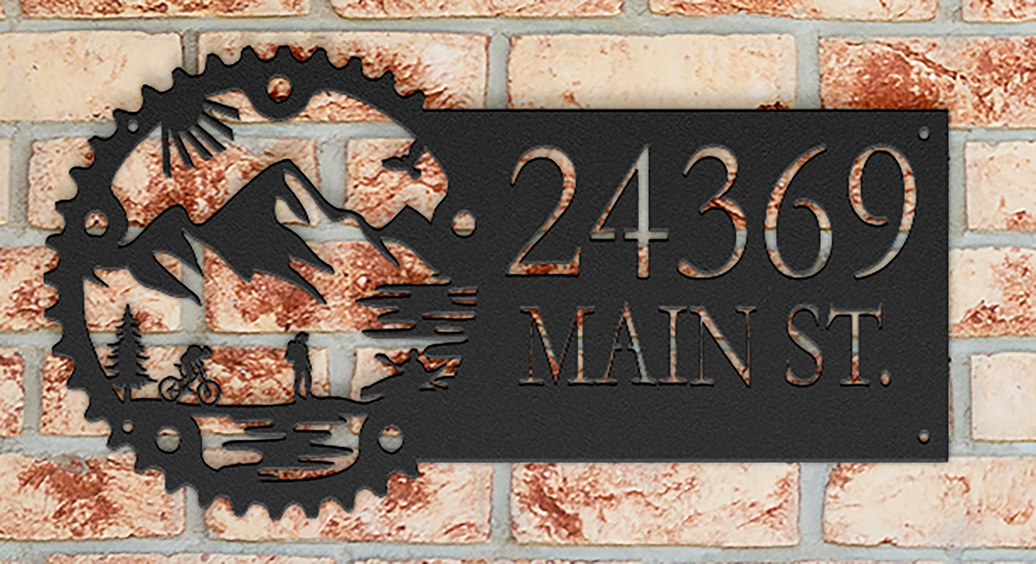 Metal House Number Address Sign| Adventure Racing Themed Chainring