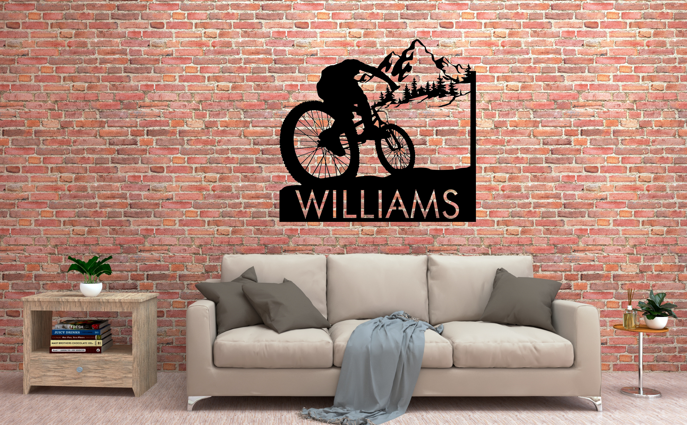 Personalized Mountain Bike Metal Wall Decor, Custom Mountain Biker Gift, Mnt Bike Metal Sign