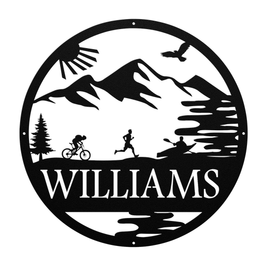 Personalized Adventure Racing Metal Sign With Male Runner, Custom Adventure Race Gift, Metal Adventure Wall Art, Home Decor Black