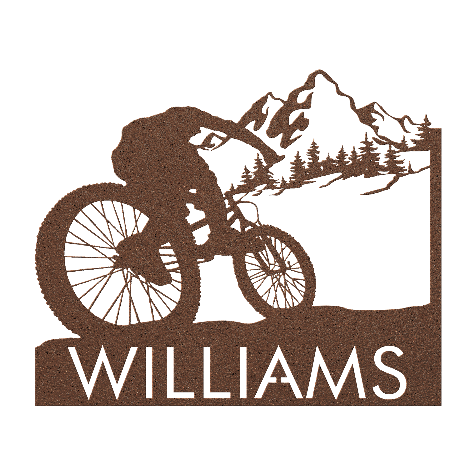 Personalized Mountain Bike Metal Wall Decor, Custom Mountain Biker Gift, Mnt Bike Metal Sign Copper