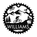 Personalized Mountain Biker Chainring Metal Bike Decor, Custom Mountain Biker Gift, Metal Bike Wall Art, Home Decor Black