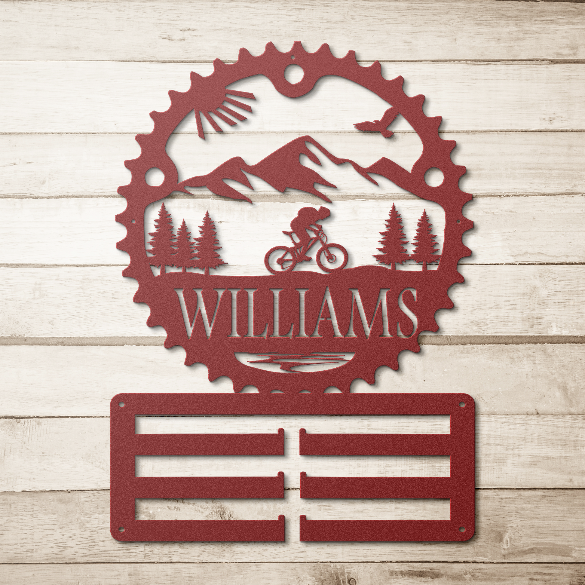 Personalized_Scenic_Mountain_Biker_Chain_Red_Simple_Wood_BKGD_Mockup.png