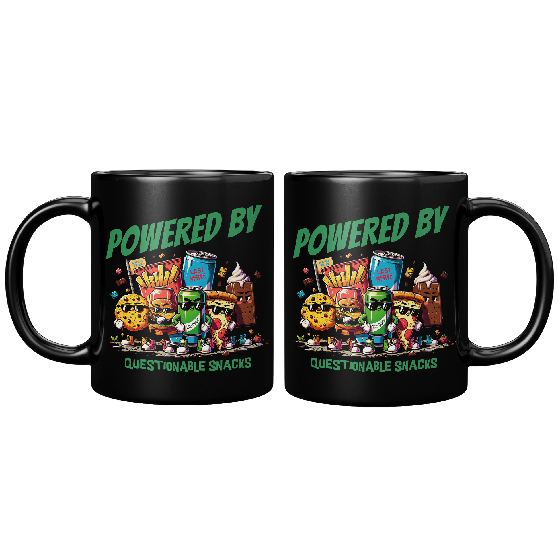 Powered_By_Questionable_Snacks_11oz_Blac_11oz_Black_FrontBack_Mockup.png