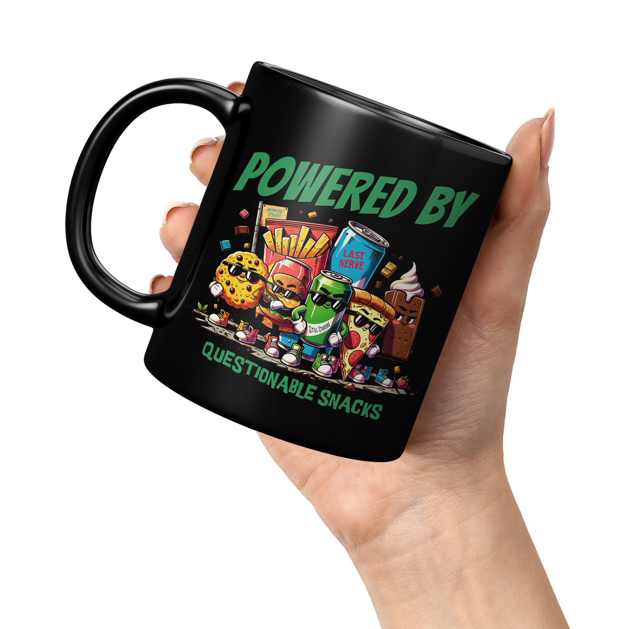 Powered_By_Questionable_Snacks_11oz_Blac_11oz_Black_LH_Model_Mockup.png