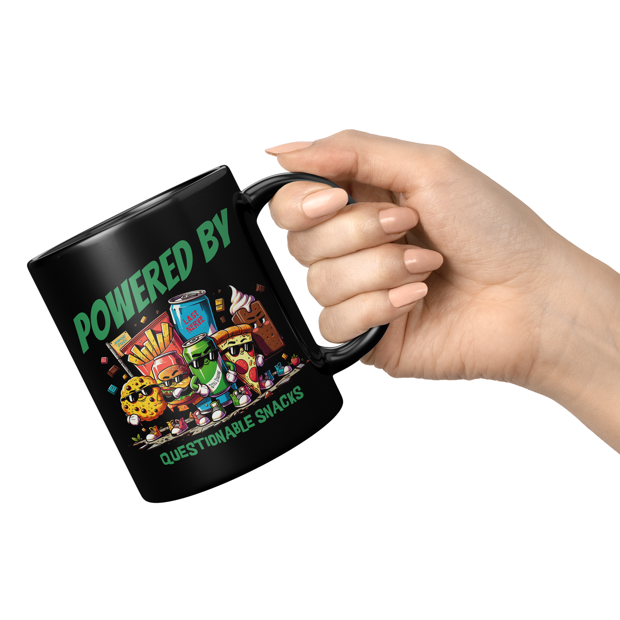 Powered_By_Questionable_Snacks_11oz_Blac_11oz_Black_RH_Model_Mockup.png