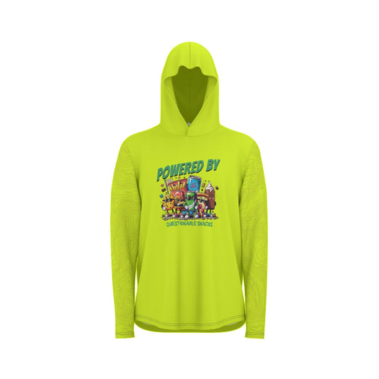 Powered By Questionable Snacks UV Sunscreen Sport Hoodie With Thumb Holes