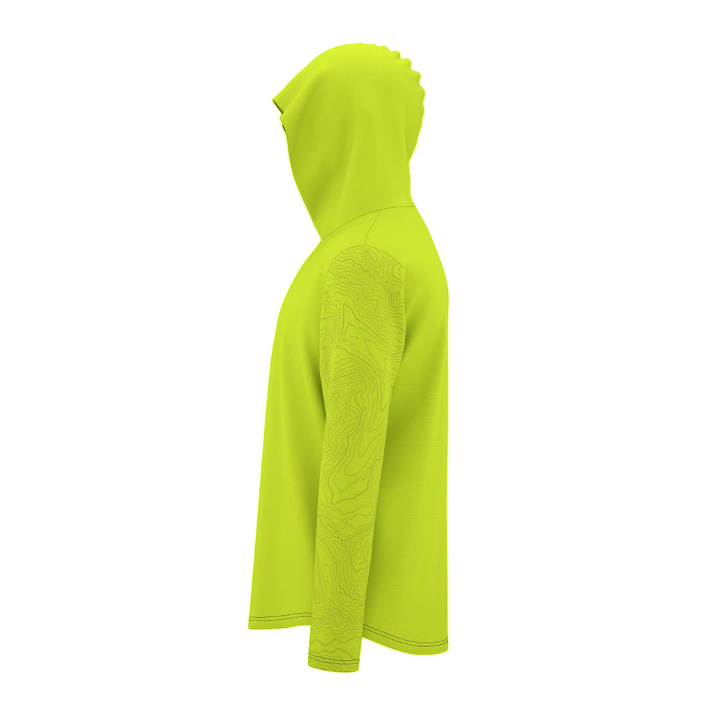 Topo Map UV Sunscreen Sports Hoodie With Thumb Holes