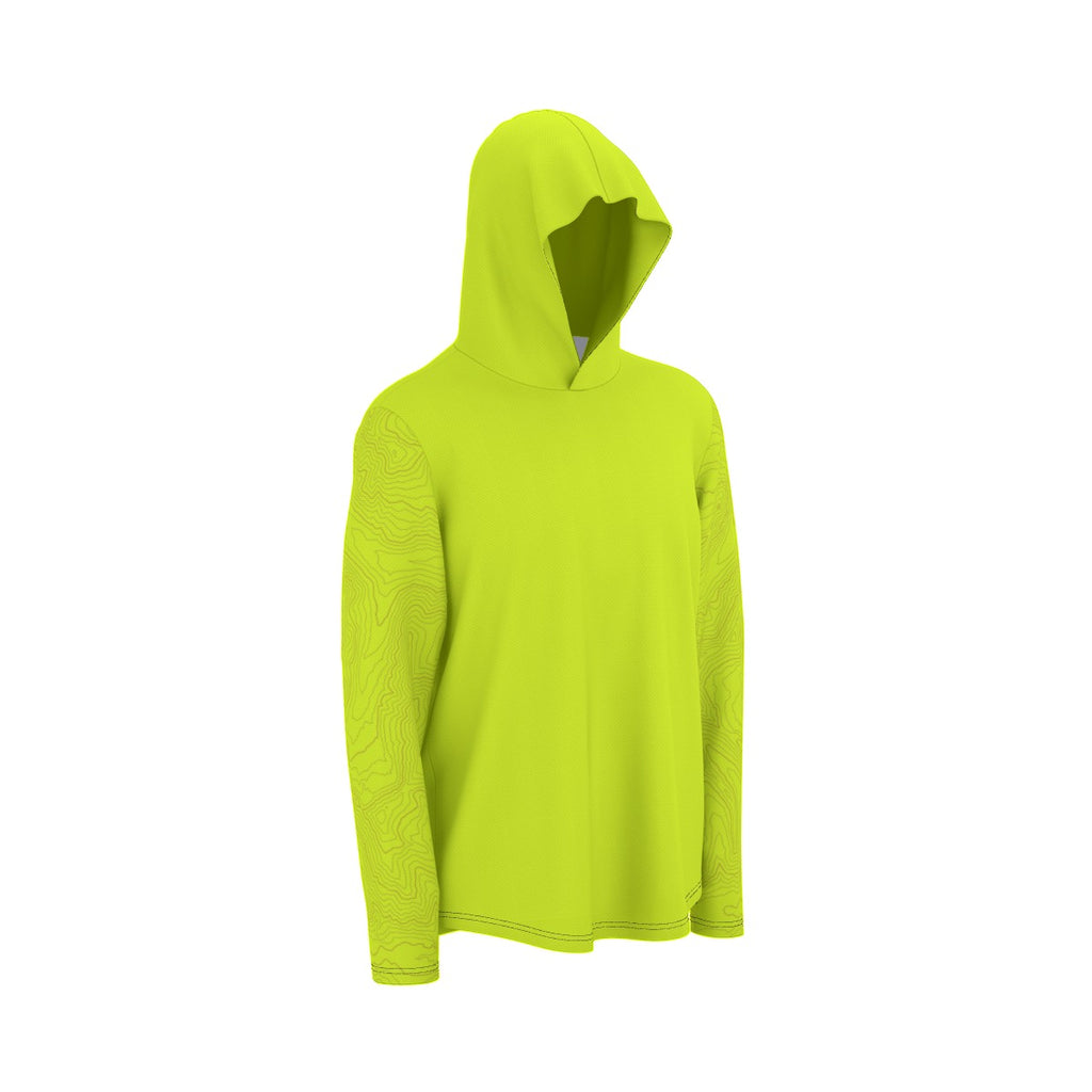 Topo Map UV Sunscreen Sports Hoodie With Thumb Holes