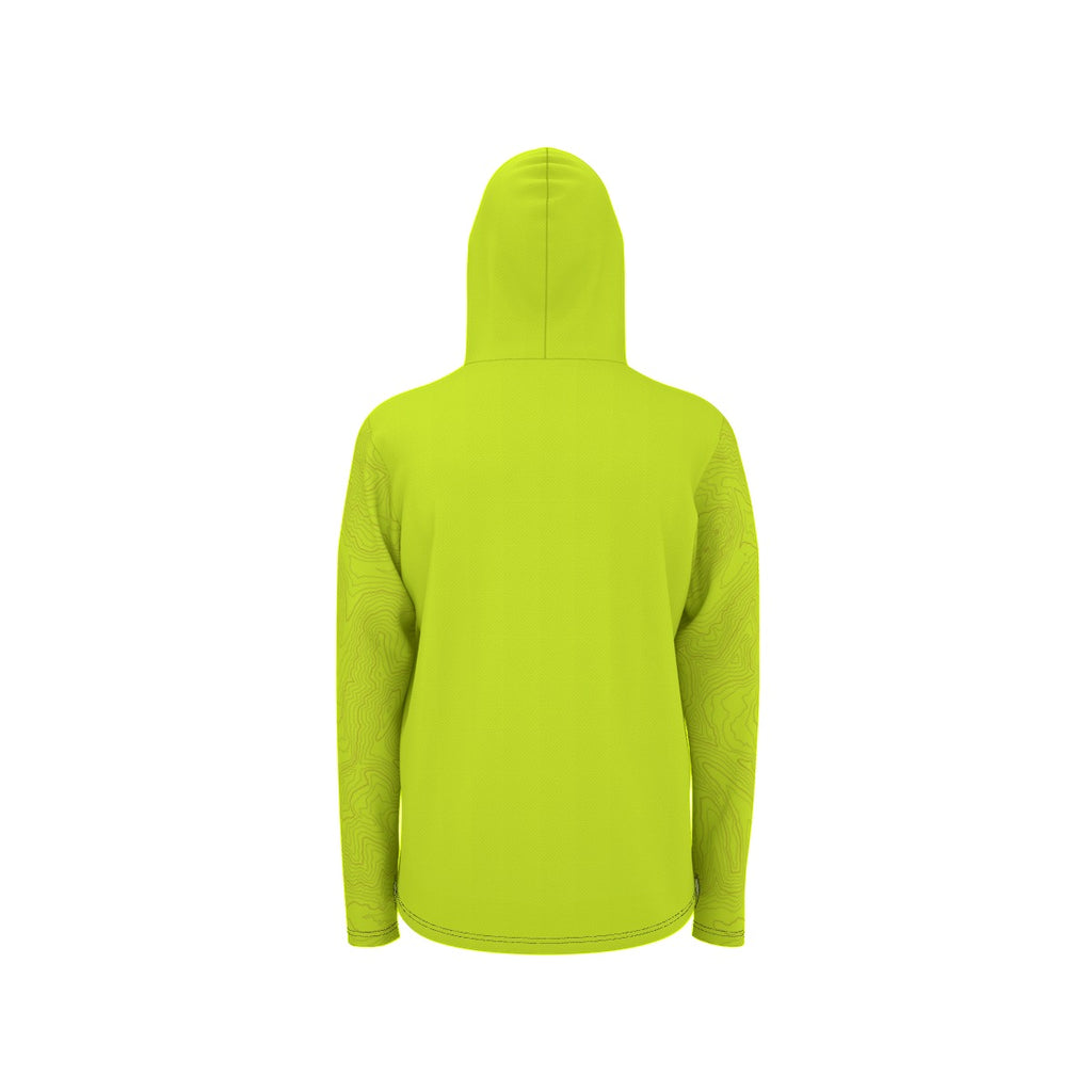 Topo Map UV Sunscreen Sports Hoodie With Thumb Holes