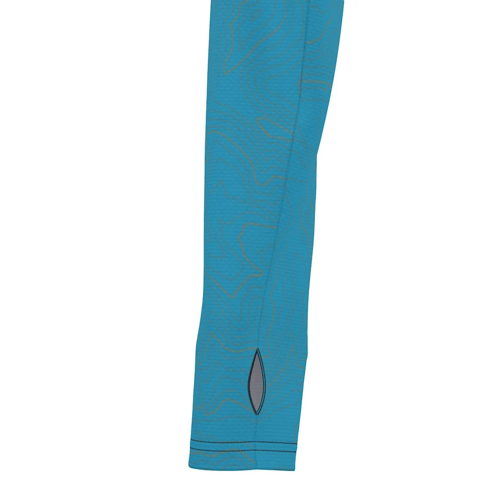 Topo Map UV Sunscreen Sports Hoodie With Thumb Holes